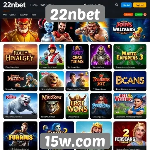 Variedade de jogos disponíveis na 22nbet